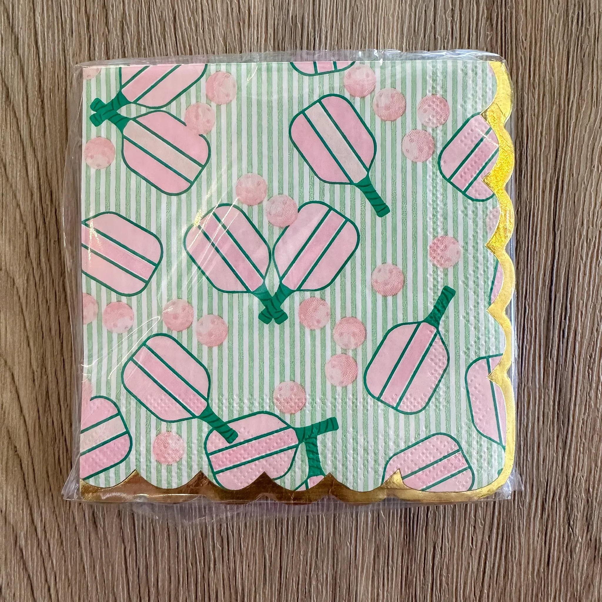 Pickleball Stripe Paper Beverage Napkins