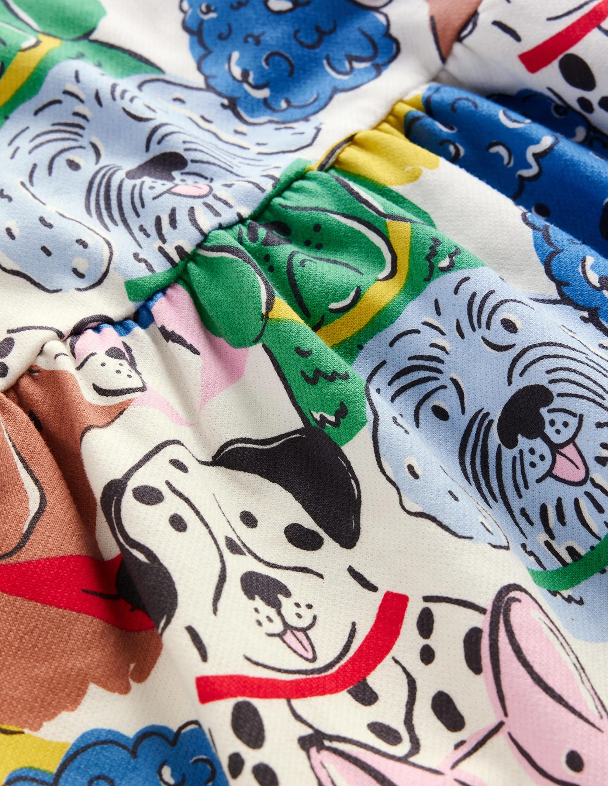 Printed Sweatshirt Dress-Multi Dogs