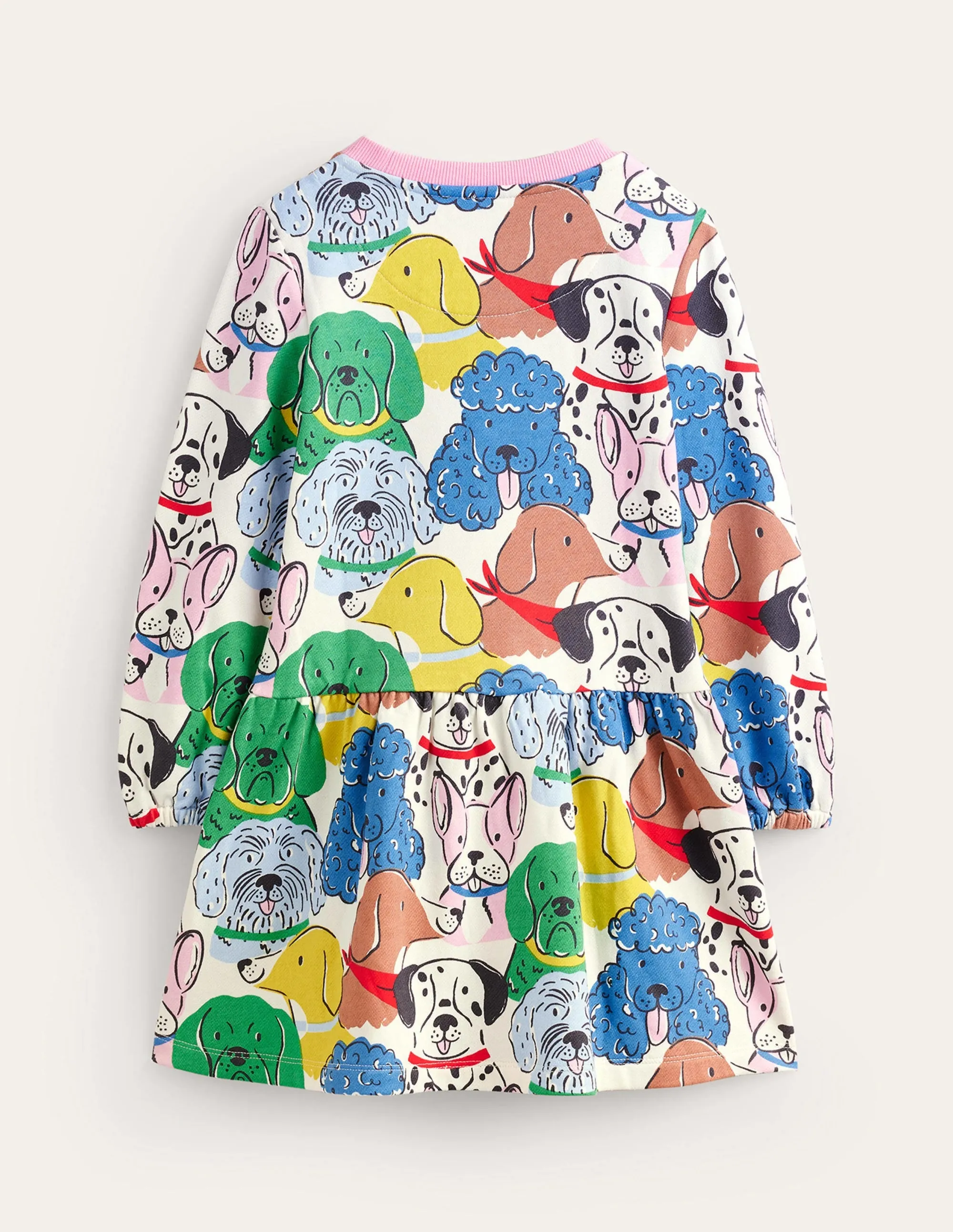 Printed Sweatshirt Dress-Multi Dogs