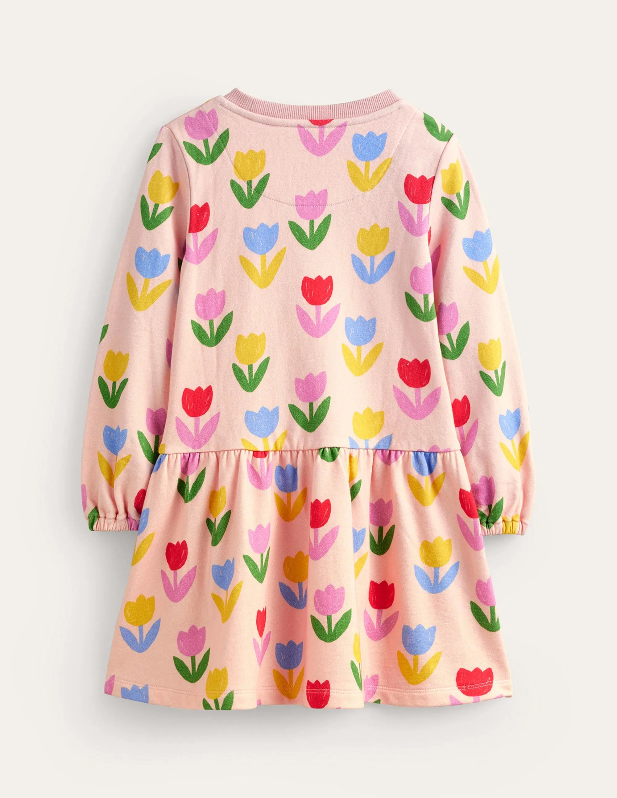 Printed Sweatshirt Dress-Provence Dusty Pink Tulips