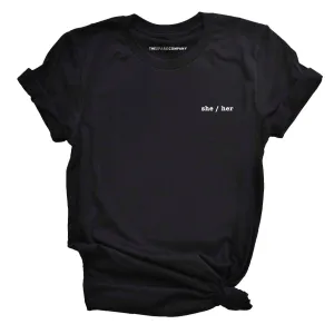 Pronouns Embroidered T-Shirt