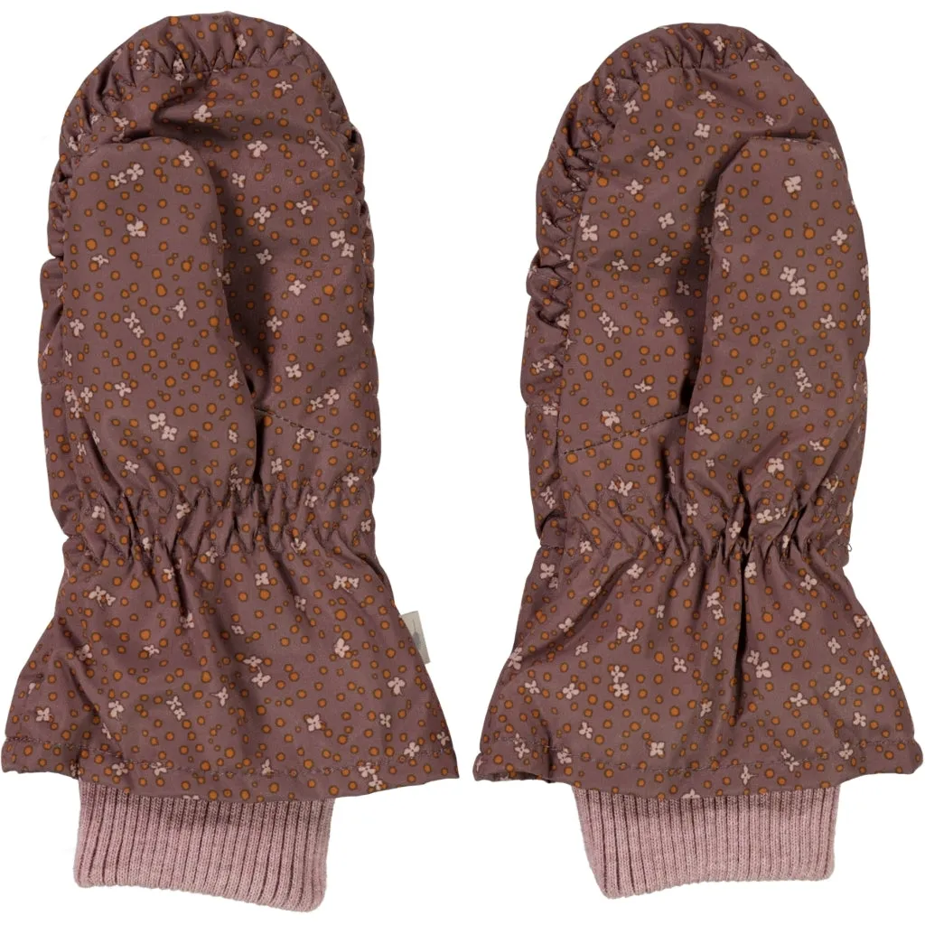 Puffer Mittens jazz - powder plum dots