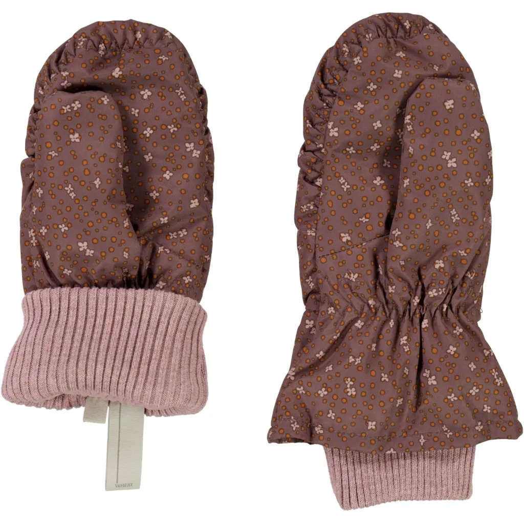 Puffer Mittens jazz - powder plum dots