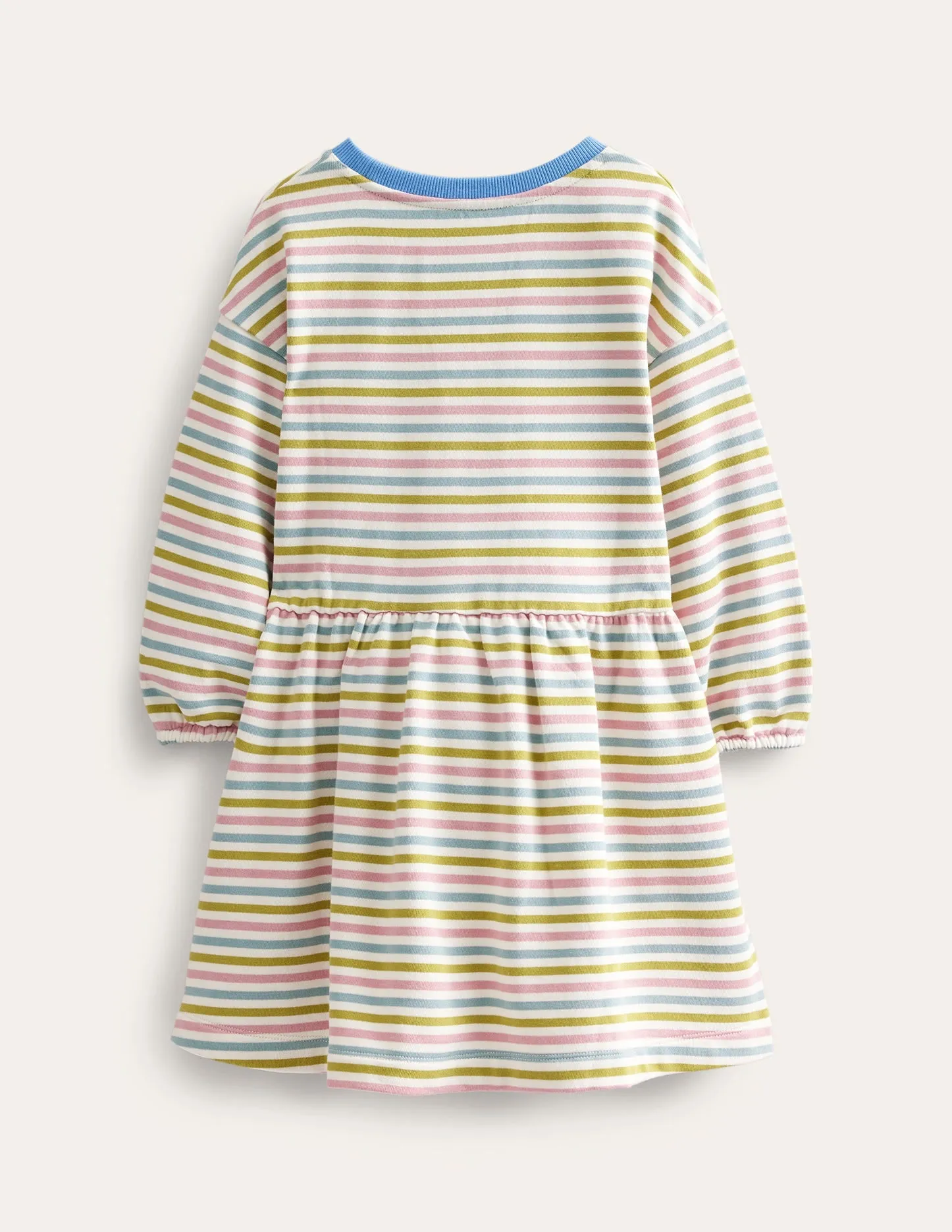Relaxed Printed Sweat Dress-Starfuit/Almond Pink