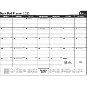 Sasco 2020 Desk Pad Planner