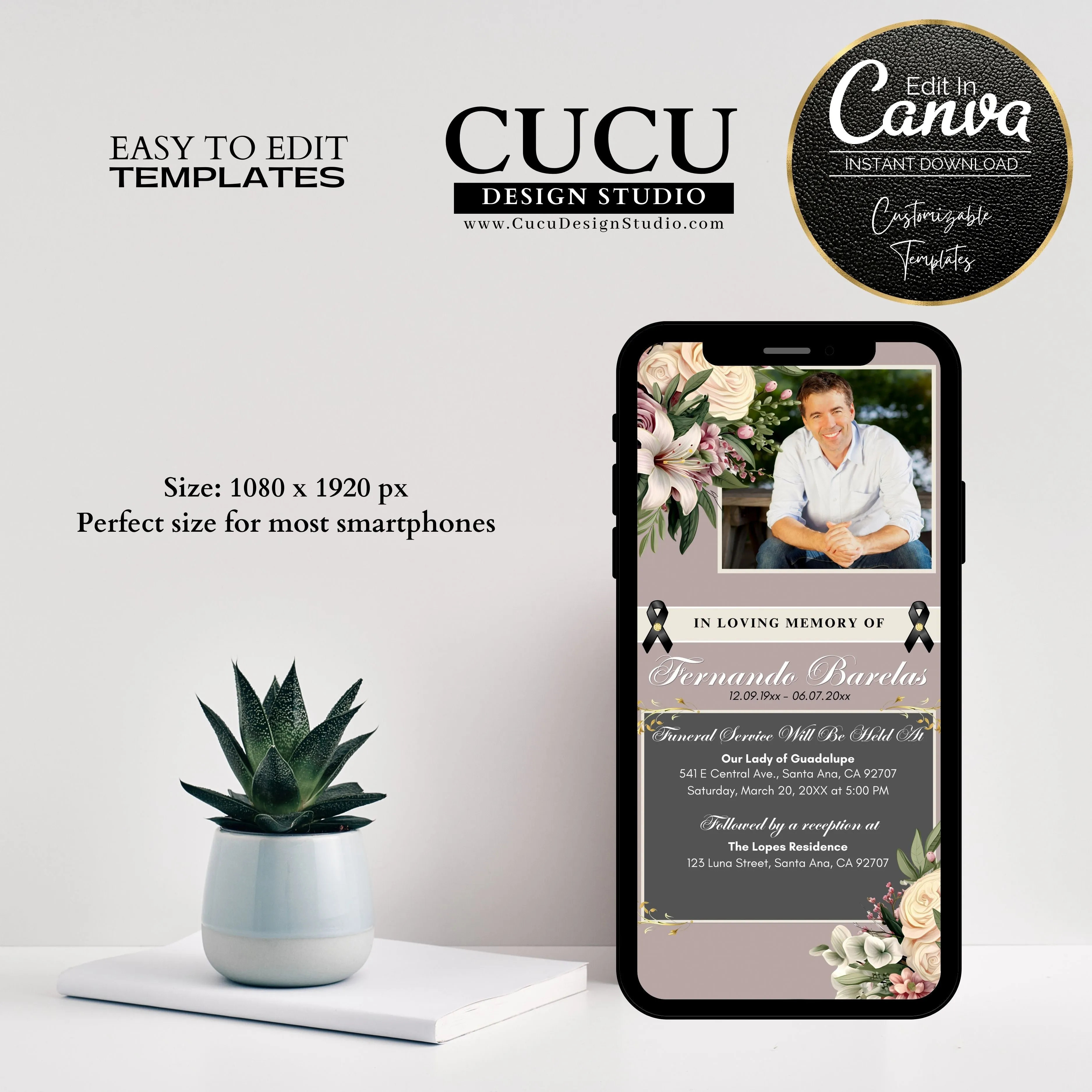 Smartphone Funeral Invitation
