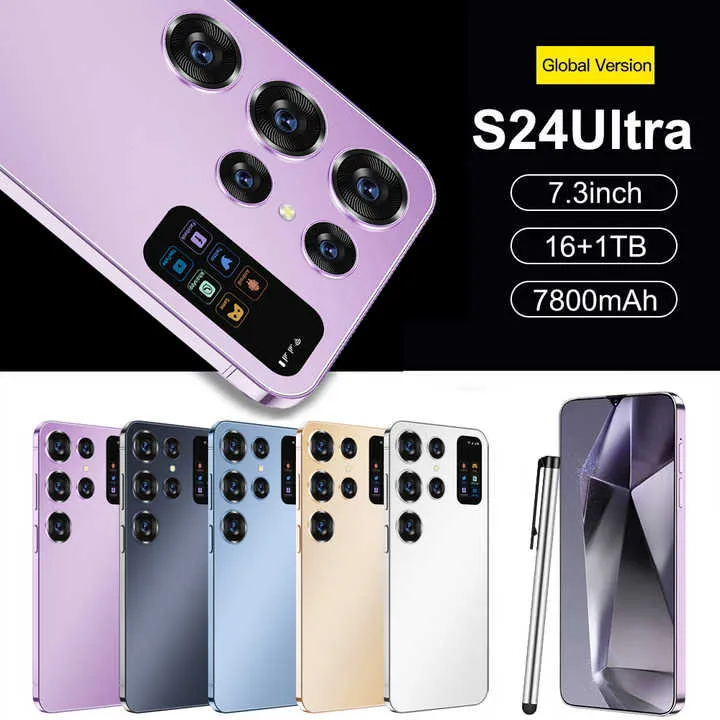 Smartphone l High Quality S24  Ultra 5G Smartphone Unlocked Mobile Phones Mobiles Android 13.0 Cell Phone هاتف ذكي l هاتف ذكي عالي الجودة S24  Ultra 5G هاتف محمول مفتوح المصدر يعمل بنظام Android 13.0