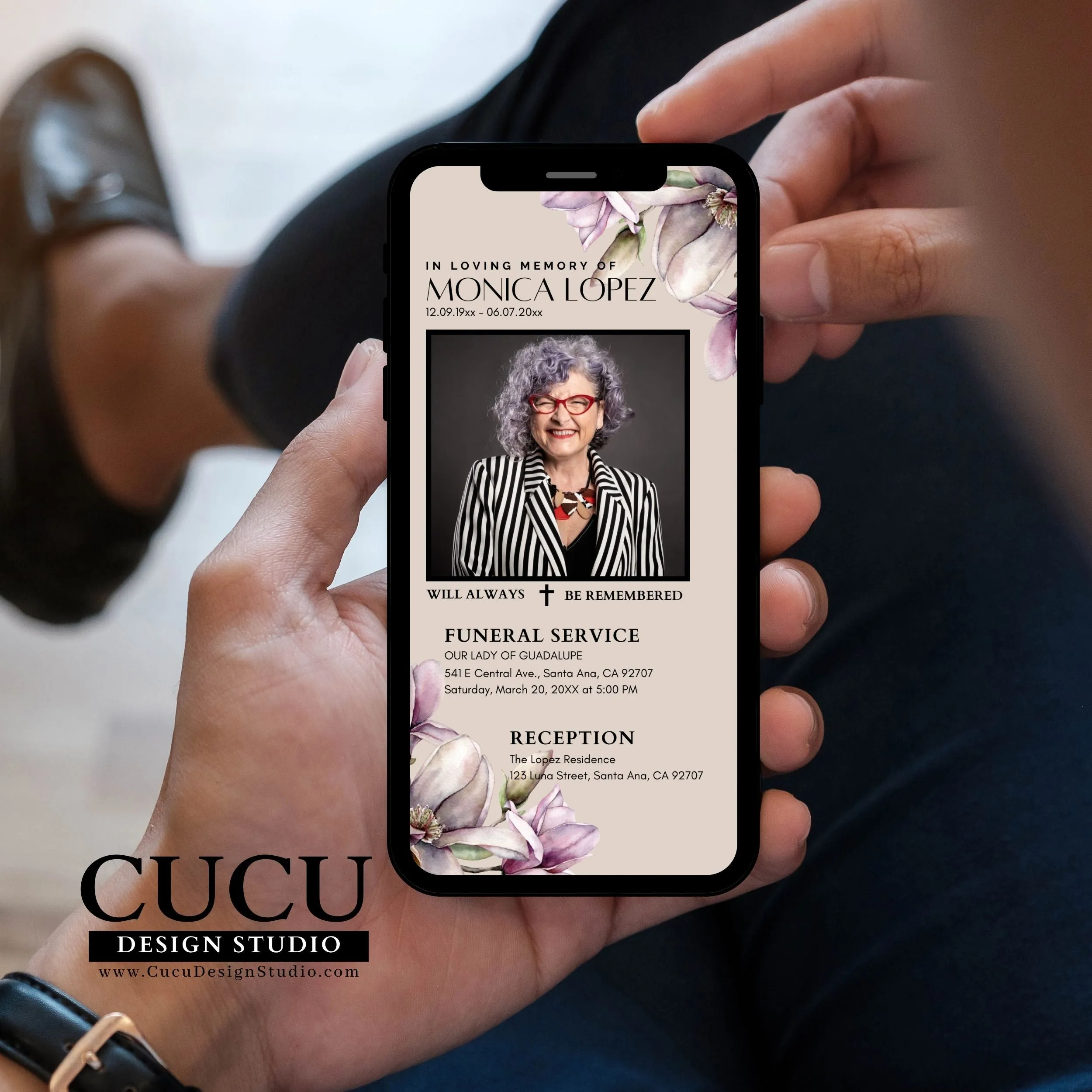 Smartphone Memorial Funeral Invite Template