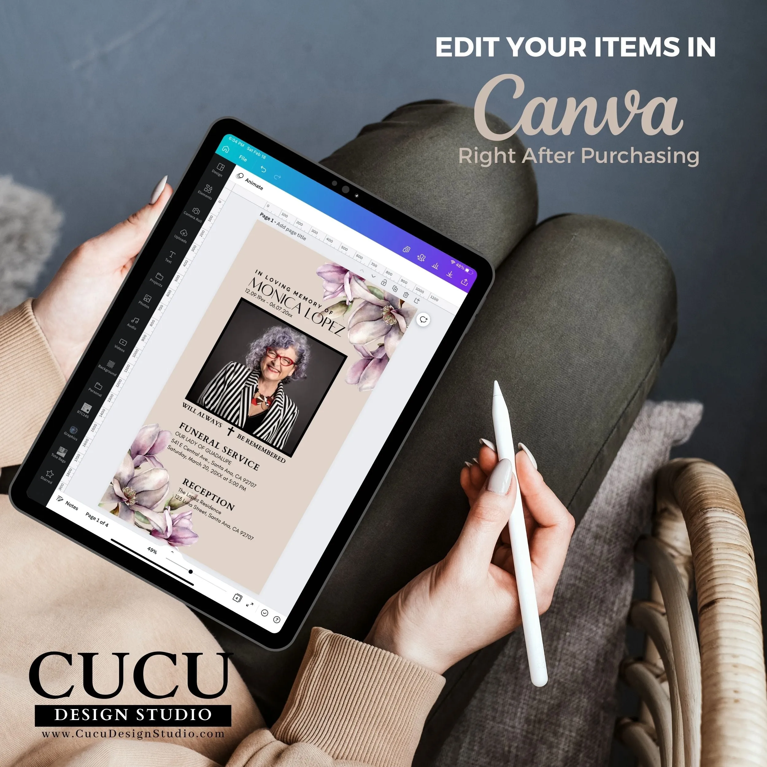 Smartphone Memorial Funeral Invite Template