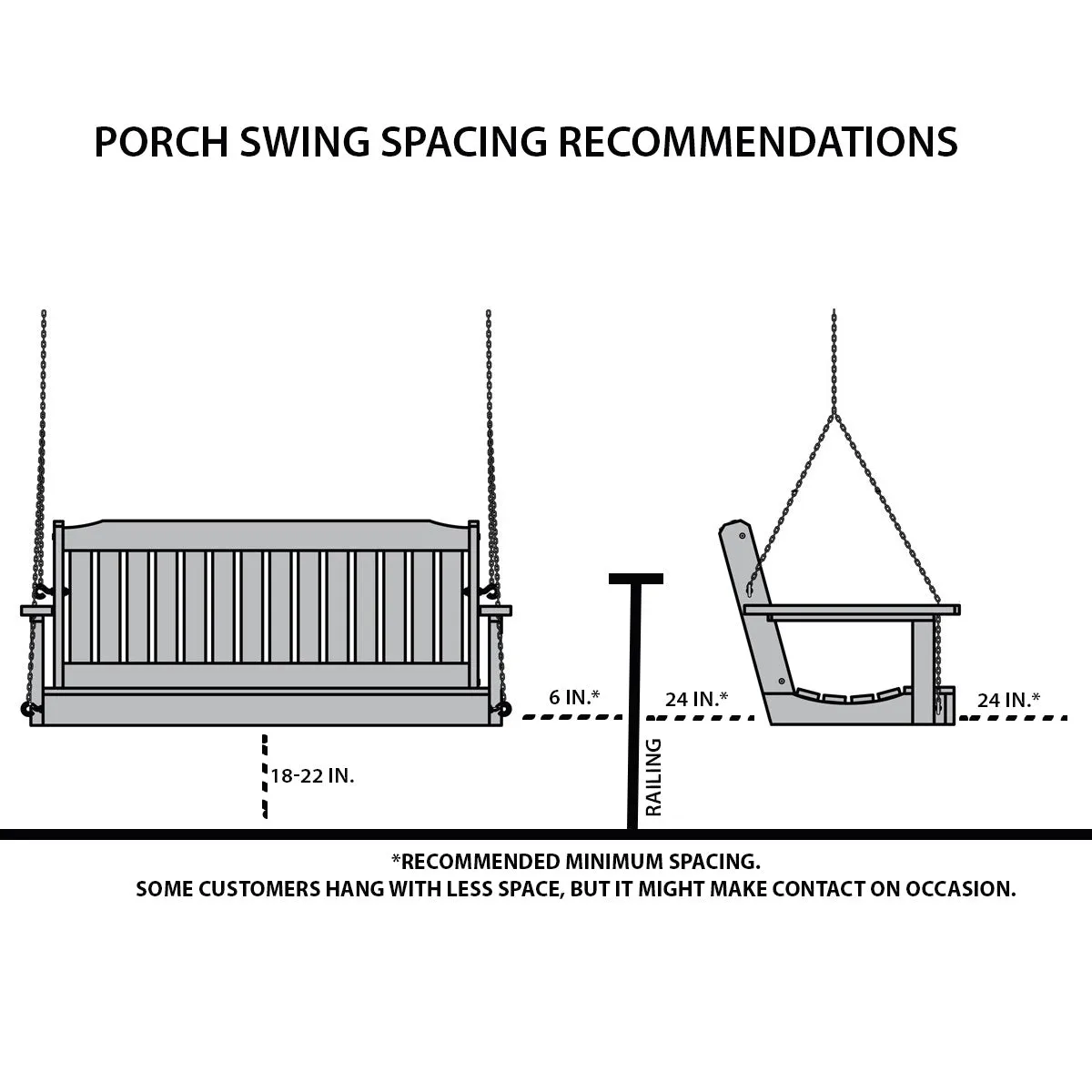 TMP Outdoor Furniture Contoured Classic Red Cedar Porch Swing