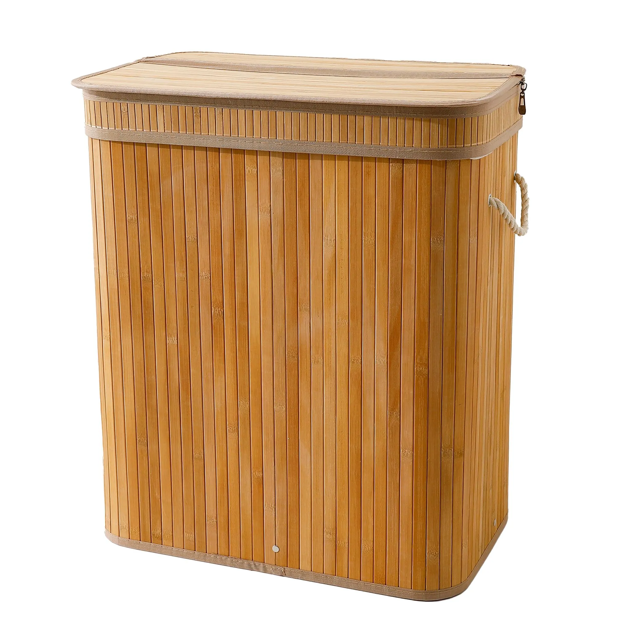 UMAI Bamboo Basket for Storage(52 * 32 * 63cm) Laundry Basket for Clothes With Lid | Home Organizer Items and Storage | Eco Friendly | Compact and Easy to carry | Home Storage Organizer | Brown