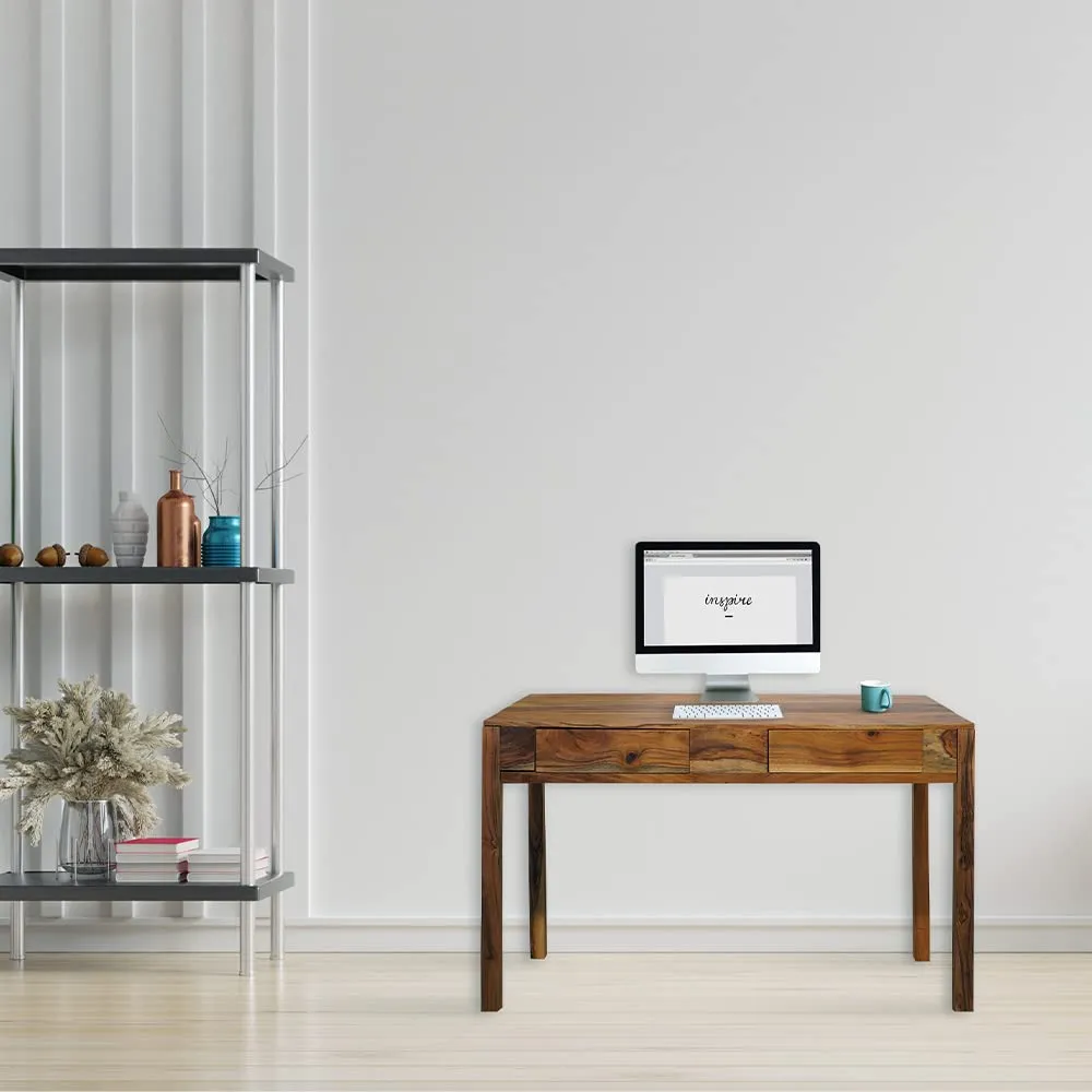 USHA SHRIRAM Computer Table with Drawer Storage | Computer Table for Home (115x55x76 cm) | Premium Sheesham Wood | Durable and Long Lasting | Centre Table (Normal Finish)