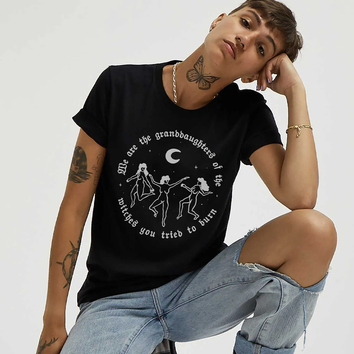 We Are The Granddaughters Of The Witches You Tried To Burn Halloween Feminist T-Shirt