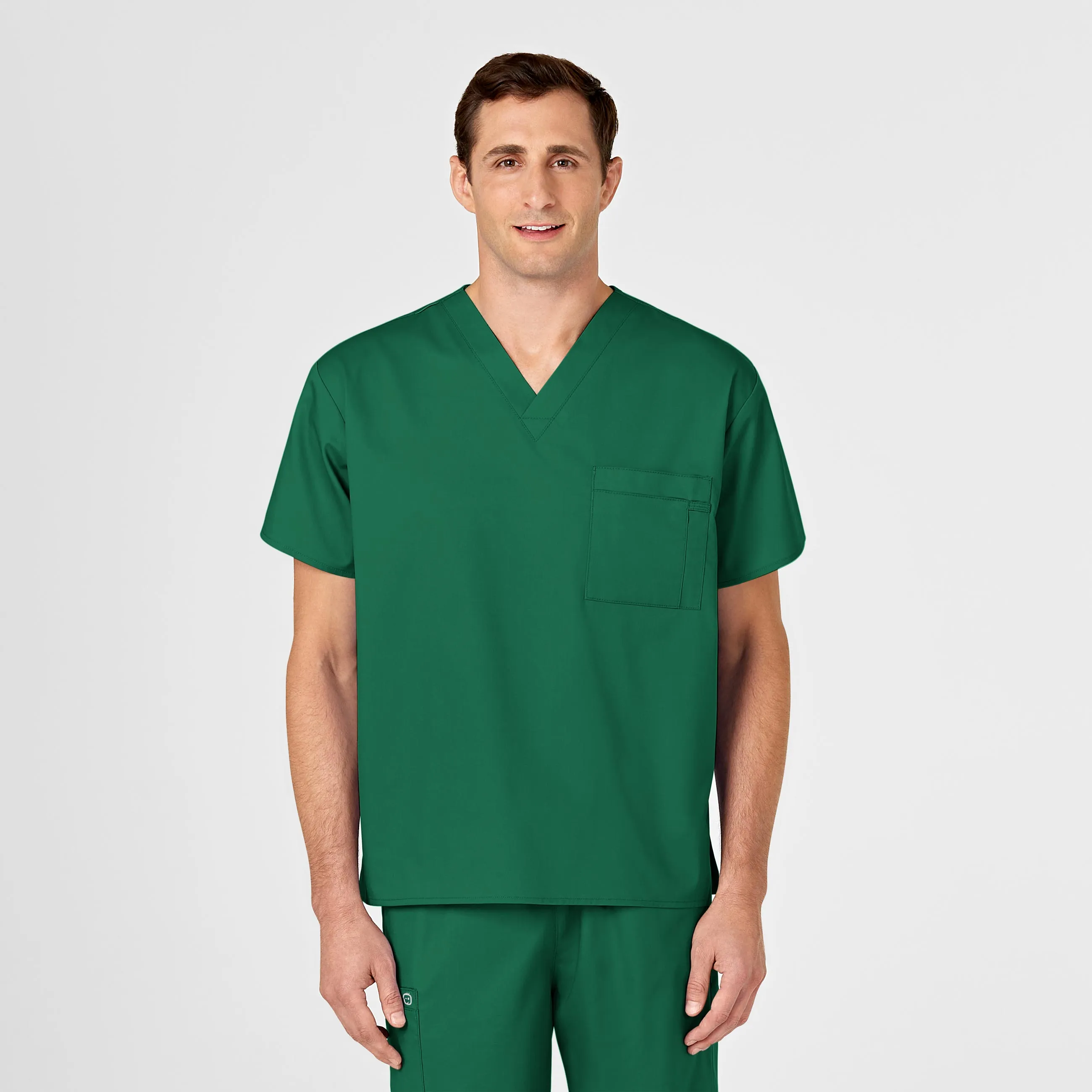 WonderWORK Unisex V-Neck Scrub Top - Hunter