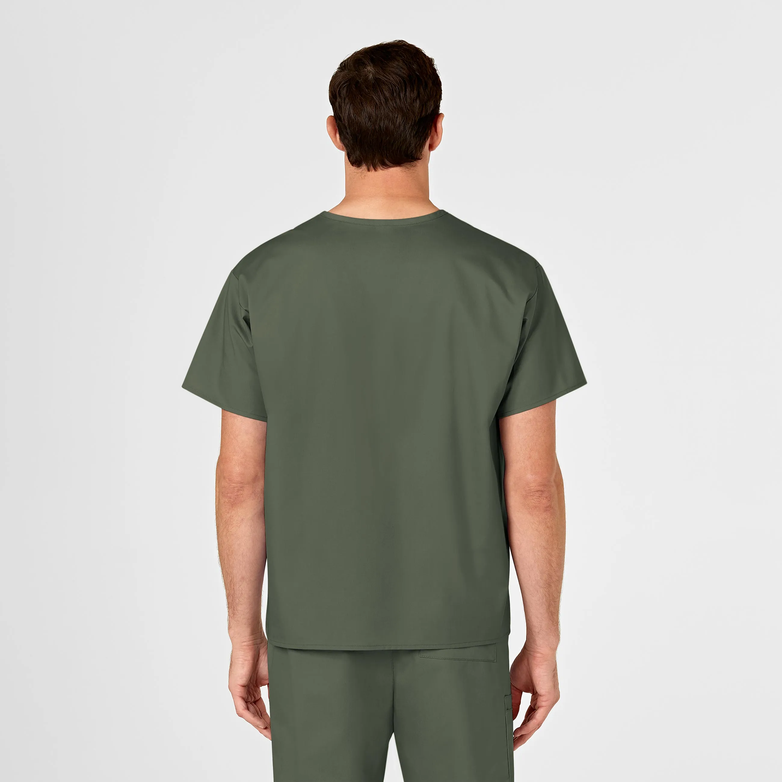 WonderWORK Unisex V-Neck Scrub Top - Olive