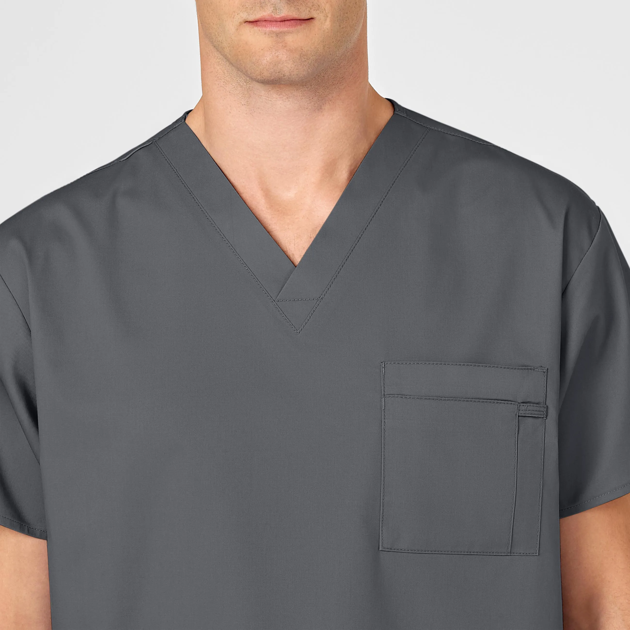 WonderWORK Unisex V-Neck Scrub Top - Pewter
