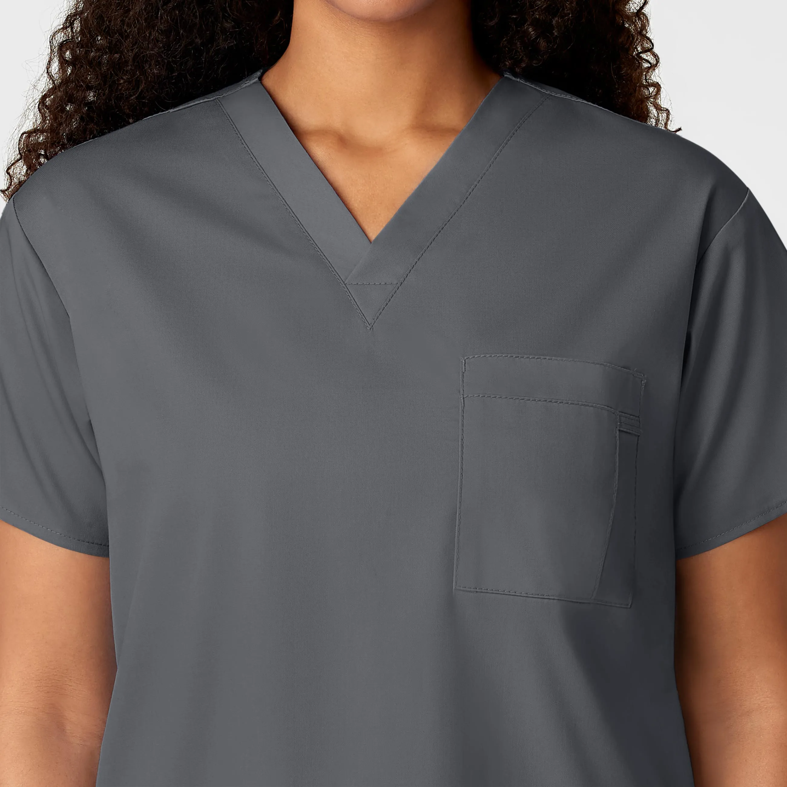 WonderWORK Unisex V-Neck Scrub Top - Pewter