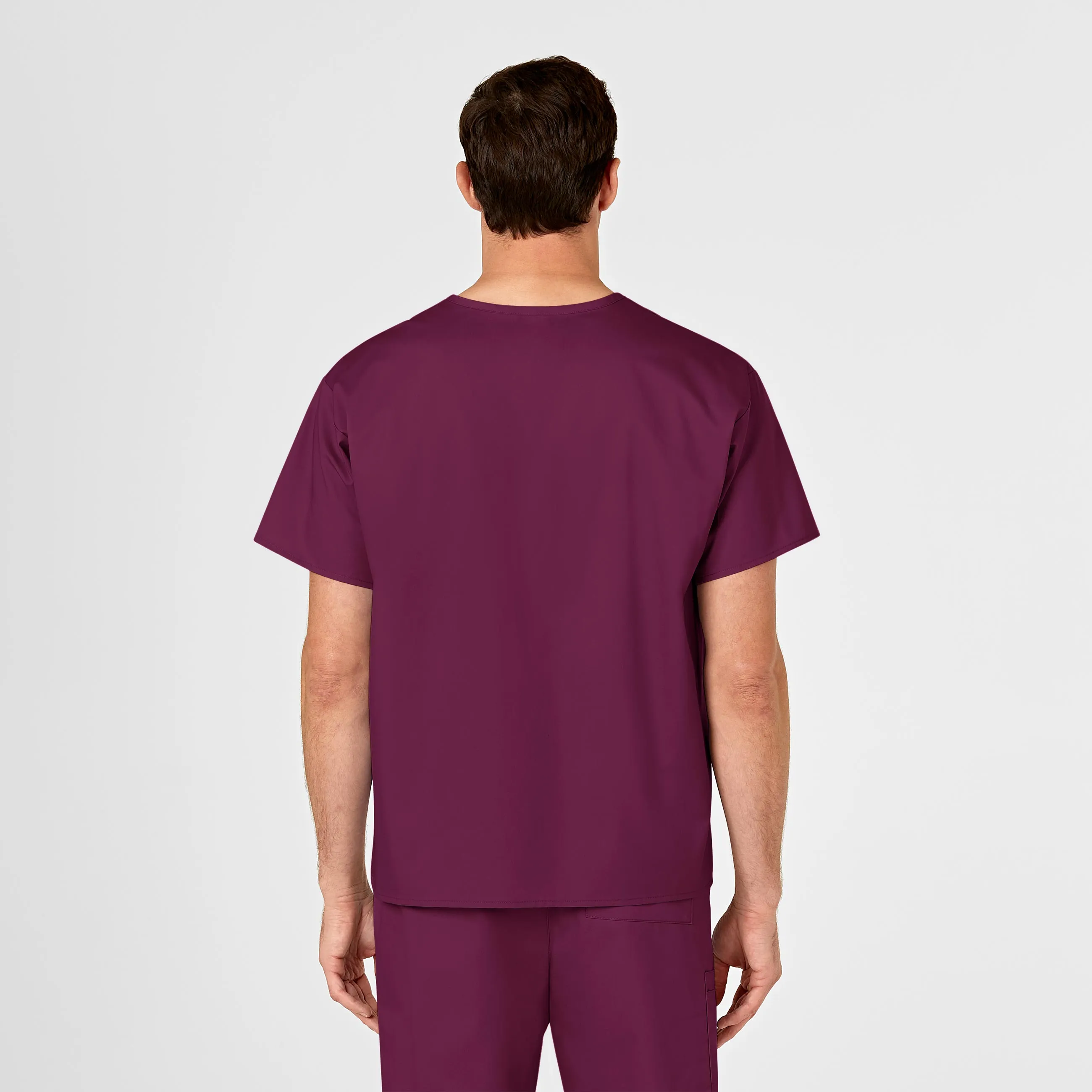 WonderWORK Unisex V-Neck Scrub Top - Wine