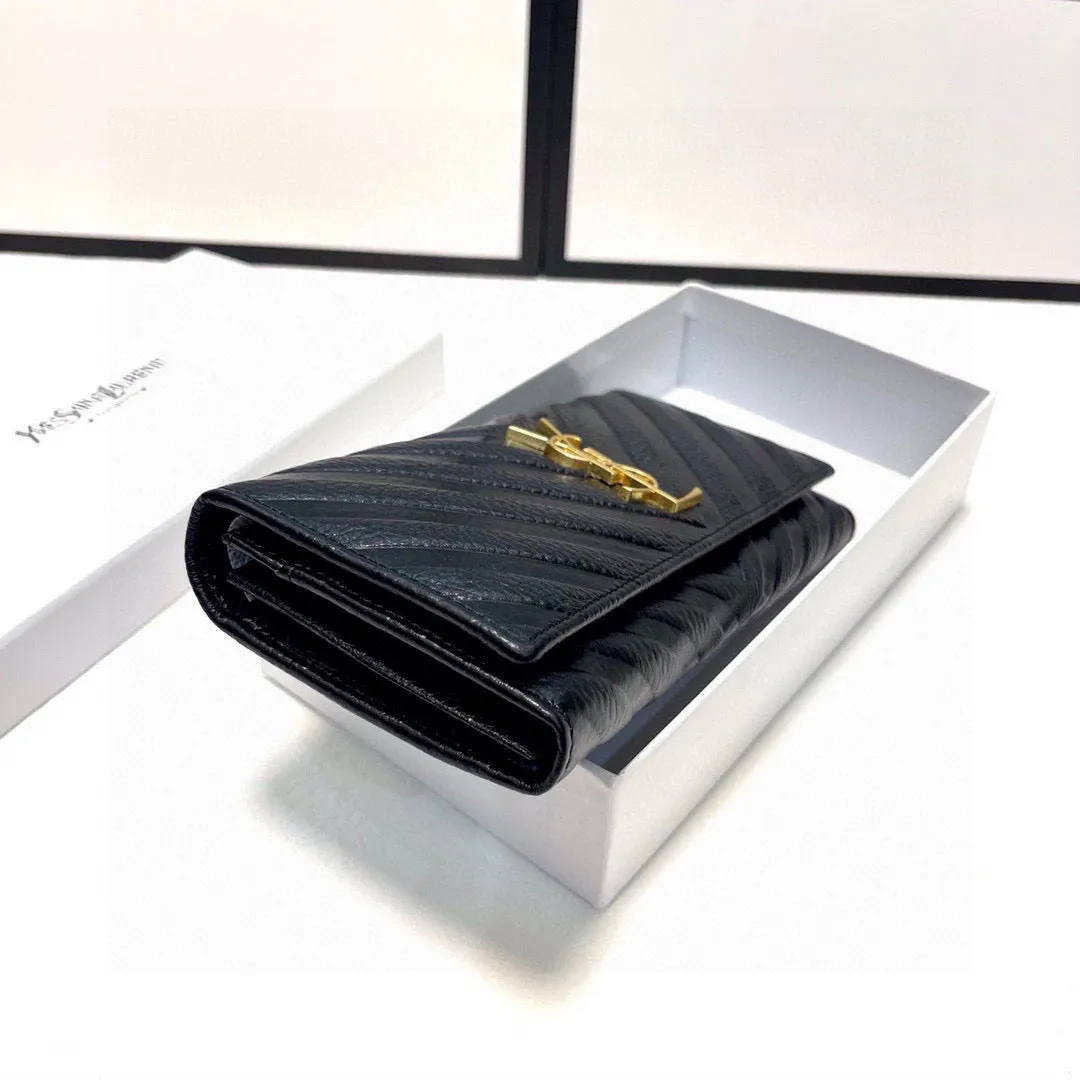 YSK328 Cassandre Matelassé Large Flap Wallet / 7.4 x 4.3 x 1.1 INCHES